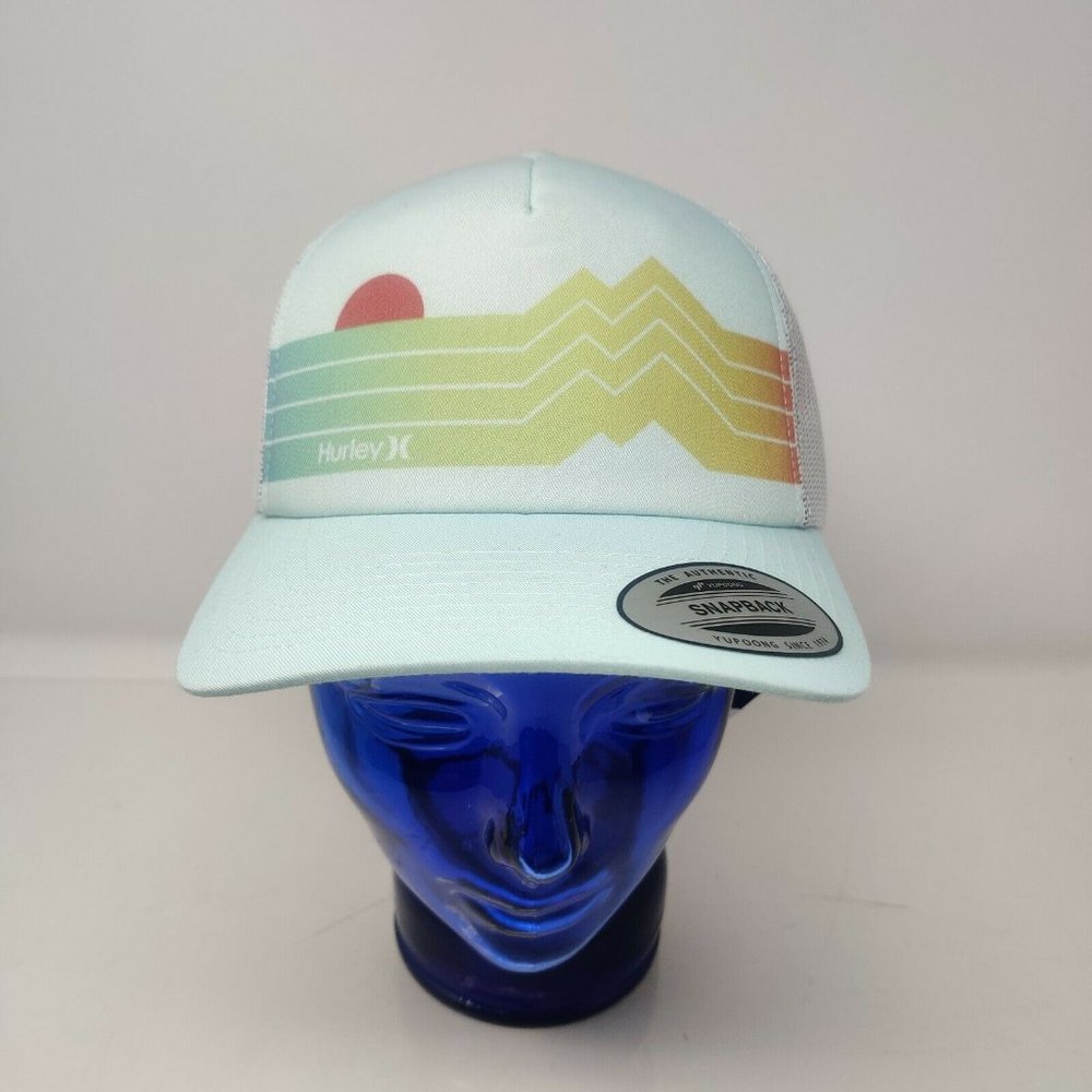 Hurley Women's Sun Mountain Trucker Hat Cap - Aqua/orange